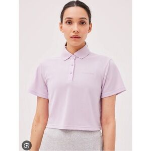 NWT Outdoor Voices “Birdie Cropped Polo” lilac cropped polo tee (XXL)